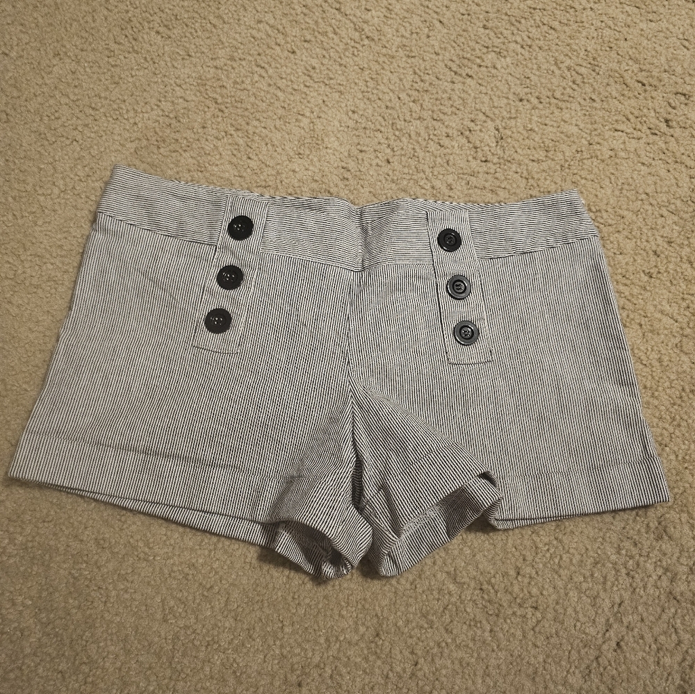 Kontagious Black and White Striped Shorts